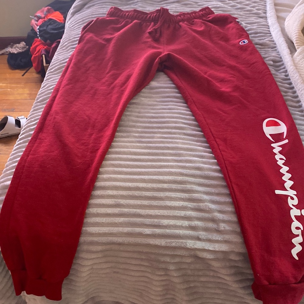 Champion Authentic Athletic-wear Sweatpants, Red, Size L